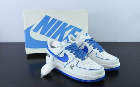 耐克Nike MLB x Air Force 1 ’07 北卡蓝NY联名空军一号低帮百搭休闲运动板鞋纯原版本 货号：BS8806-522