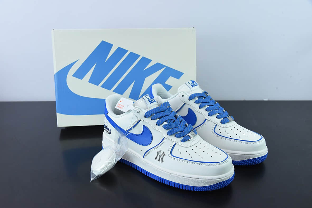 耐克Nike MLB x Air Force 1 ’07 北卡蓝NY联名空军一号低帮百搭休闲运动板鞋纯原版本 货号：BS8806-522