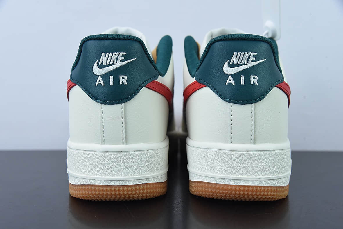 耐克Nike By You Air Force 1'07 Low Retro SP白绿暗红空军一号低帮休闲板鞋纯原版本 货号：FD9063-163