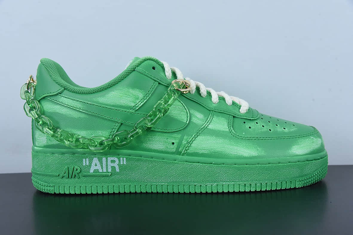 耐克Nike Air Force 1浸染酒精绿链条空军一号低帮休闲板鞋纯原版本 货号：CW2288-111