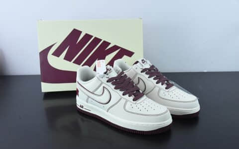 耐克Nike Undefeated x Nike Air Force 1 Low 酒红色空军一号低帮休闲板鞋纯原版本 货号：UN3699-022