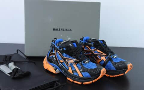 巴黎世家Balenciaga Runner巴黎世家黑蓝桔运动鞋纯原版本 货号：677402W2RB11120