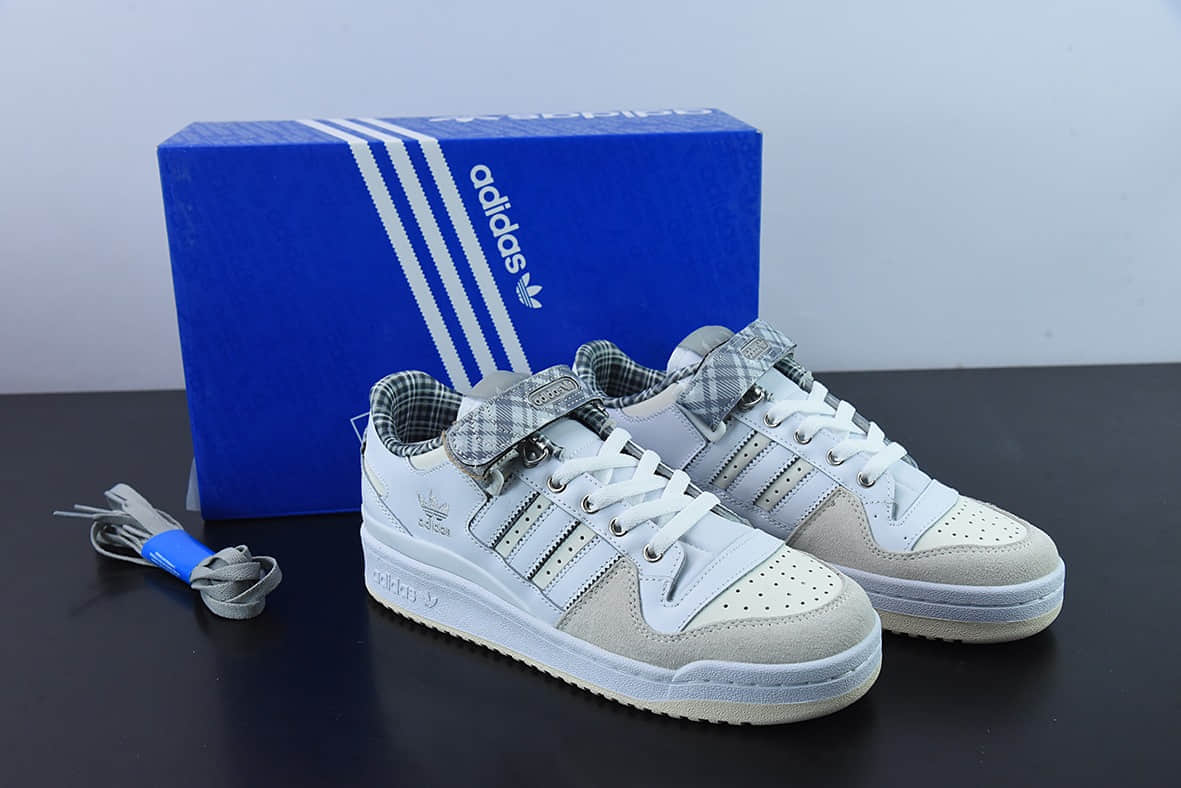 阿迪达斯Adidas Originals Forum 84 Low 灰白格子布复古低帮休闲板鞋纯原版本 货号： FZ5627