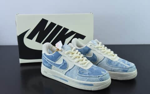 耐克Nike Air Force 1 Low 水洗牛仔破洞空军一号低帮百搭休闲运动板鞋纯原版本 货号：CW1888-611