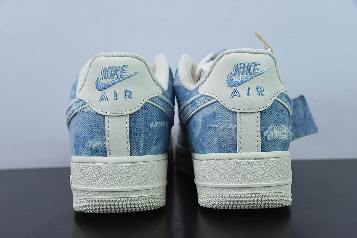 耐克Nike Air Force 1 Low 水洗牛仔破洞空军一号低帮百搭休闲运动板鞋纯原版本 货号：CW1888-611