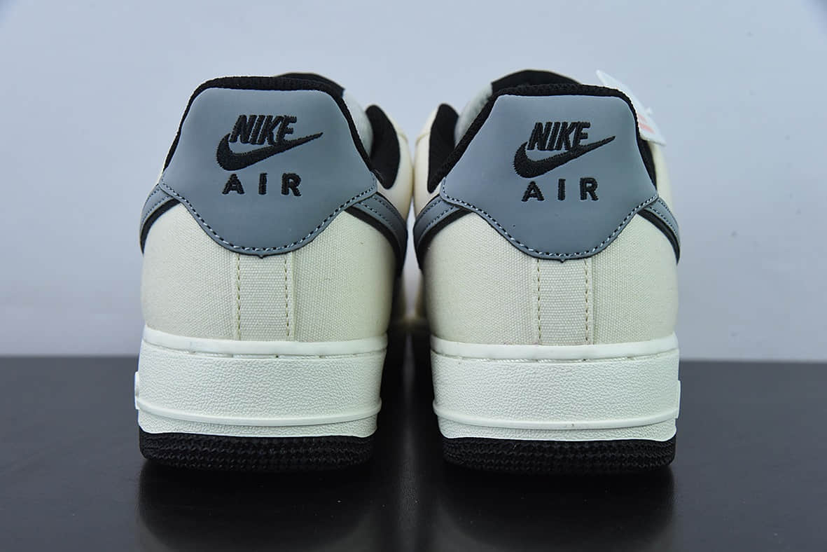耐克Nike Air Force 1’07 Low QSMilk WhiteFog Blue拼接帆布奶白雾蓝空军一号低帮休闲板鞋纯原版本 货号：DG2296-020