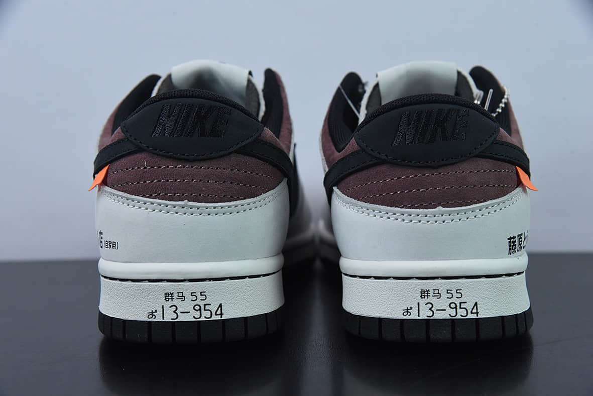 耐克Nike x SB Dunk LowINITIAL DToyota AE86定制联乘日本青年人气动漫《头文字D》米白黑紫藤原拓海扣篮系列低帮运动滑板板鞋纯原版本 货号：AE1391-086