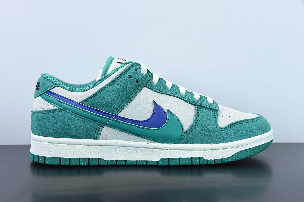 耐克Nike SB Dunk Low SE 85 Green Blue麂皮帆白绿蓝双钩扣篮系列低帮休闲运动滑板板鞋纯原版本 货号：DO9457-101