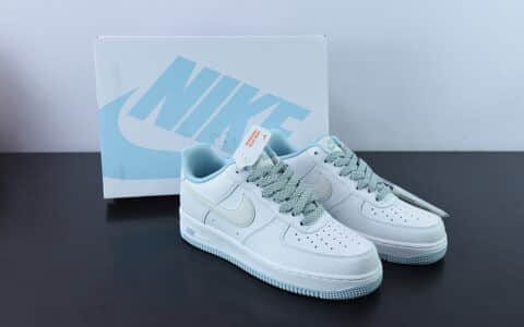 耐克Nike Air Force 1'07 Low 白天蓝配色空军一号马克线满天星低帮休闲板鞋纯原版本 货号：UO6369-568