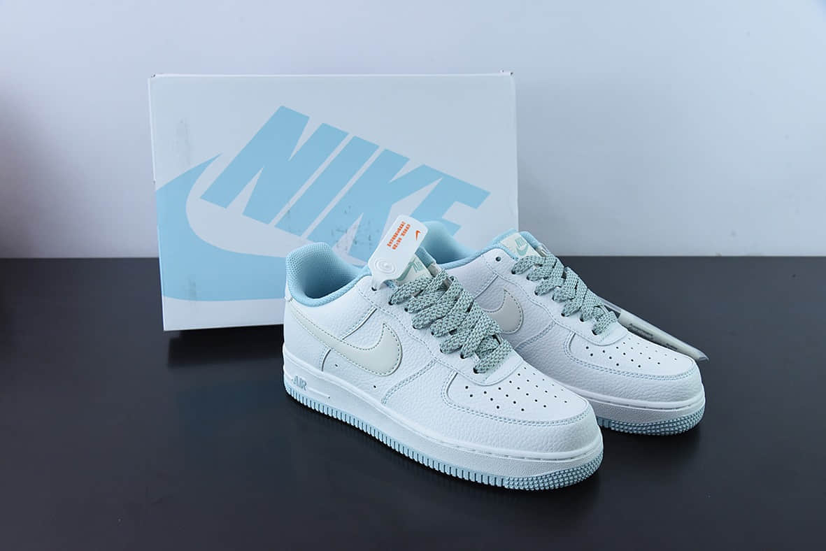 耐克Nike Air Force 1'07 Low 白天蓝配色空军一号马克线满天星低帮休闲板鞋纯原版本 货号：UO6369-568