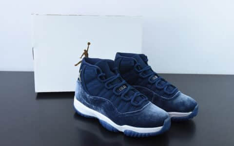 乔丹Air Jordan 11 Velvet Midnight Navy AJ11 乔11灯芯绒午夜蓝高帮篮球鞋纯原版本 货号：AR0715-441