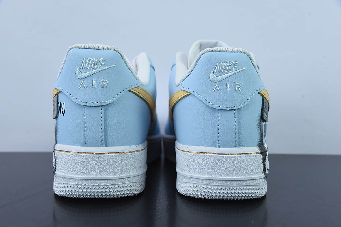 耐克Nike Air Force 1 07 LV8 创意绘画白蓝涂鸦空军一号经典低帮百搭休闲运动板鞋纯原版本 货号：CW2288-111