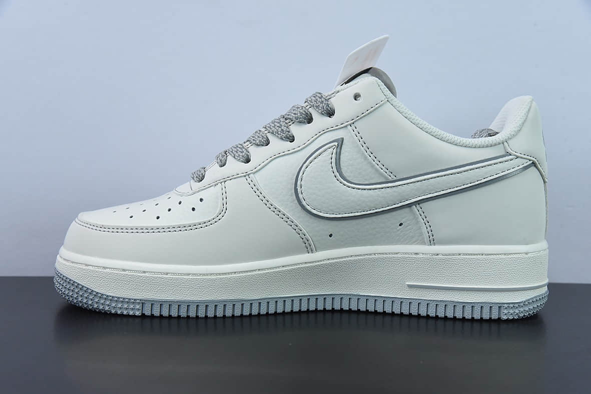 耐克Nike Undefeated x NK Air Force 1 Low 洛杉矶潮牌五道杠联名米灰色空军一号低帮休闲板鞋纯原版本 货号：UN3699-055