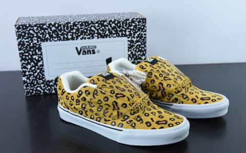 万斯Vans Imran Potato x Vans Vault Knu-Skool VR3 LXLeopard Print坎普尔·茱利安系列肥胖版黄豹纹大LOGO宽鞋带低帮复古硫化休闲运动板鞋纯原版本 货号：VN0A7Q5JB3G