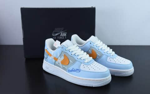 耐克Nike Air Force 1 ’07 白蓝二次元涂鸦空军一号低帮百搭休闲运动板鞋纯原版本 货号：CW2288-669