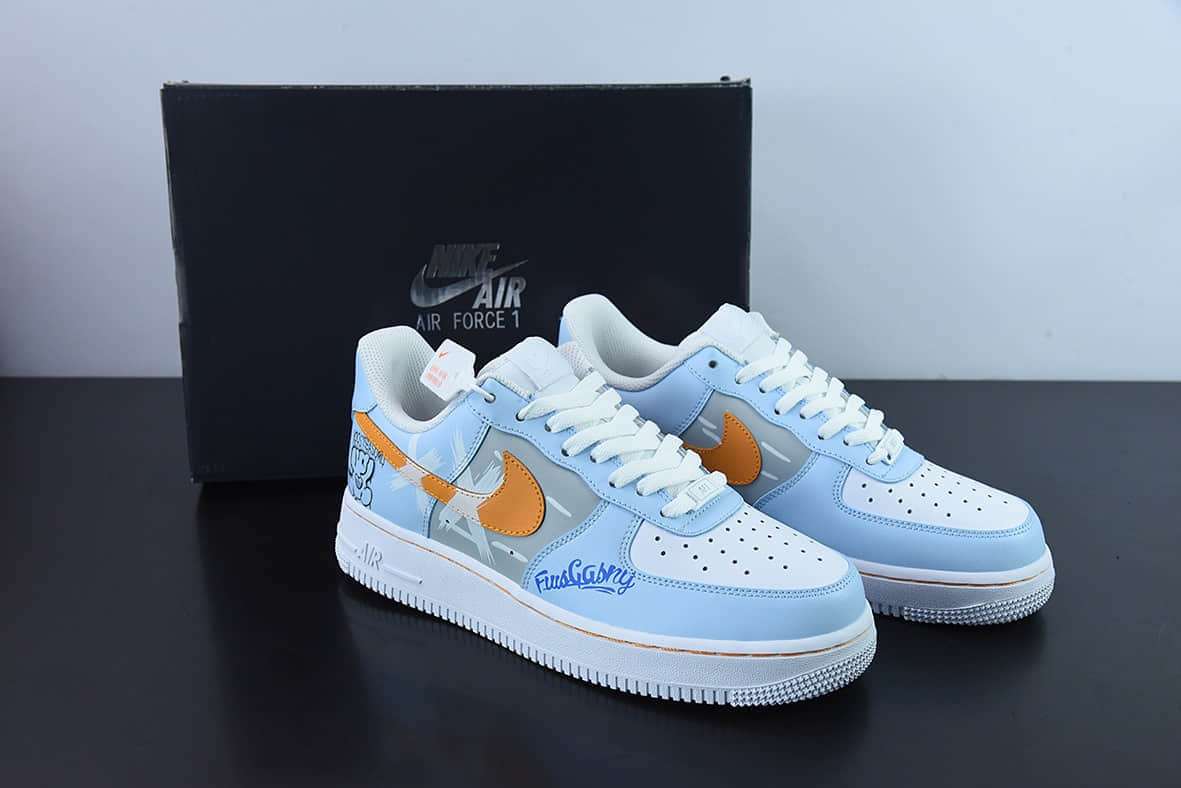 耐克Nike Air Force 1 ’07 白蓝二次元涂鸦空军一号低帮百搭休闲运动板鞋纯原版本 货号：CW2288-669