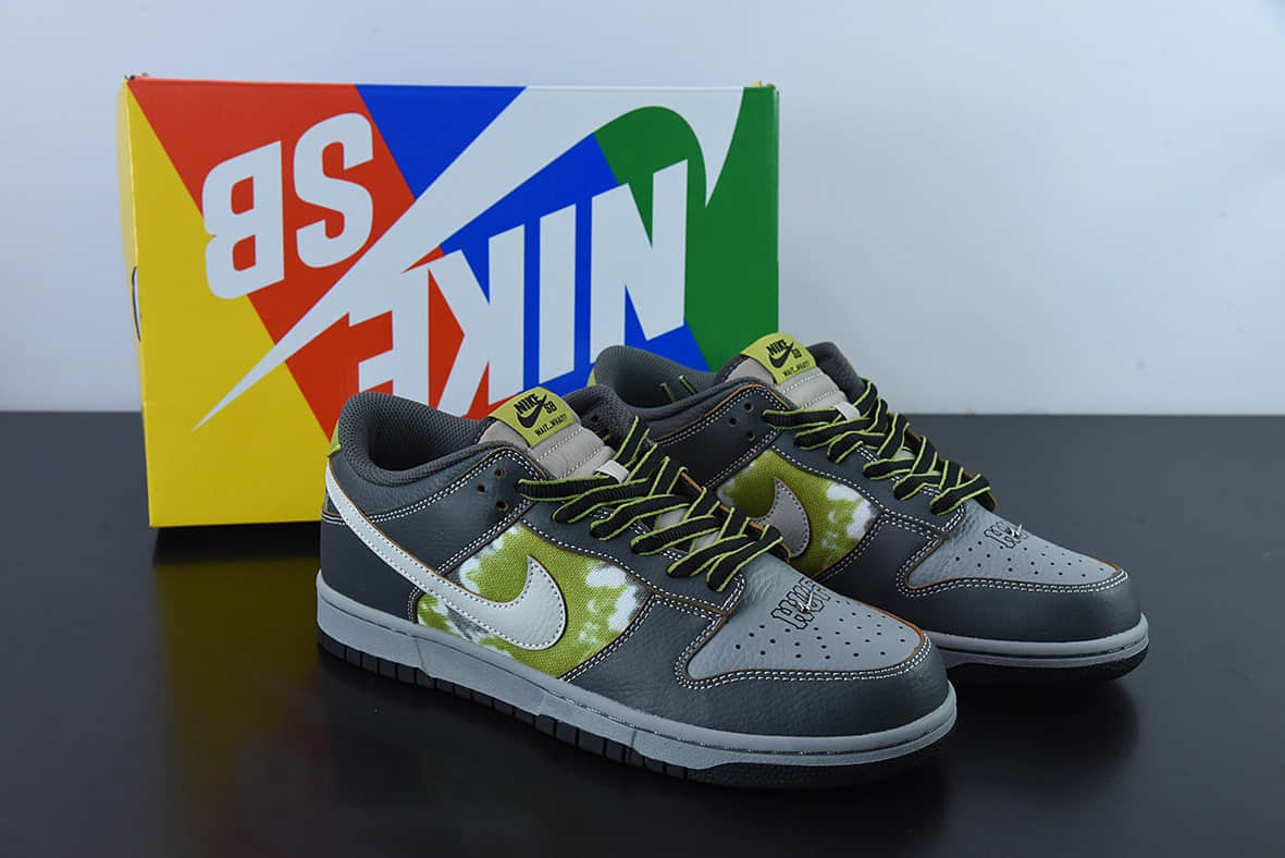 耐克Nike HUF x Nk SB Dunk Low NYC 联名款灰绿SB低帮运动休闲板鞋纯原版本 货号：FD8775-002