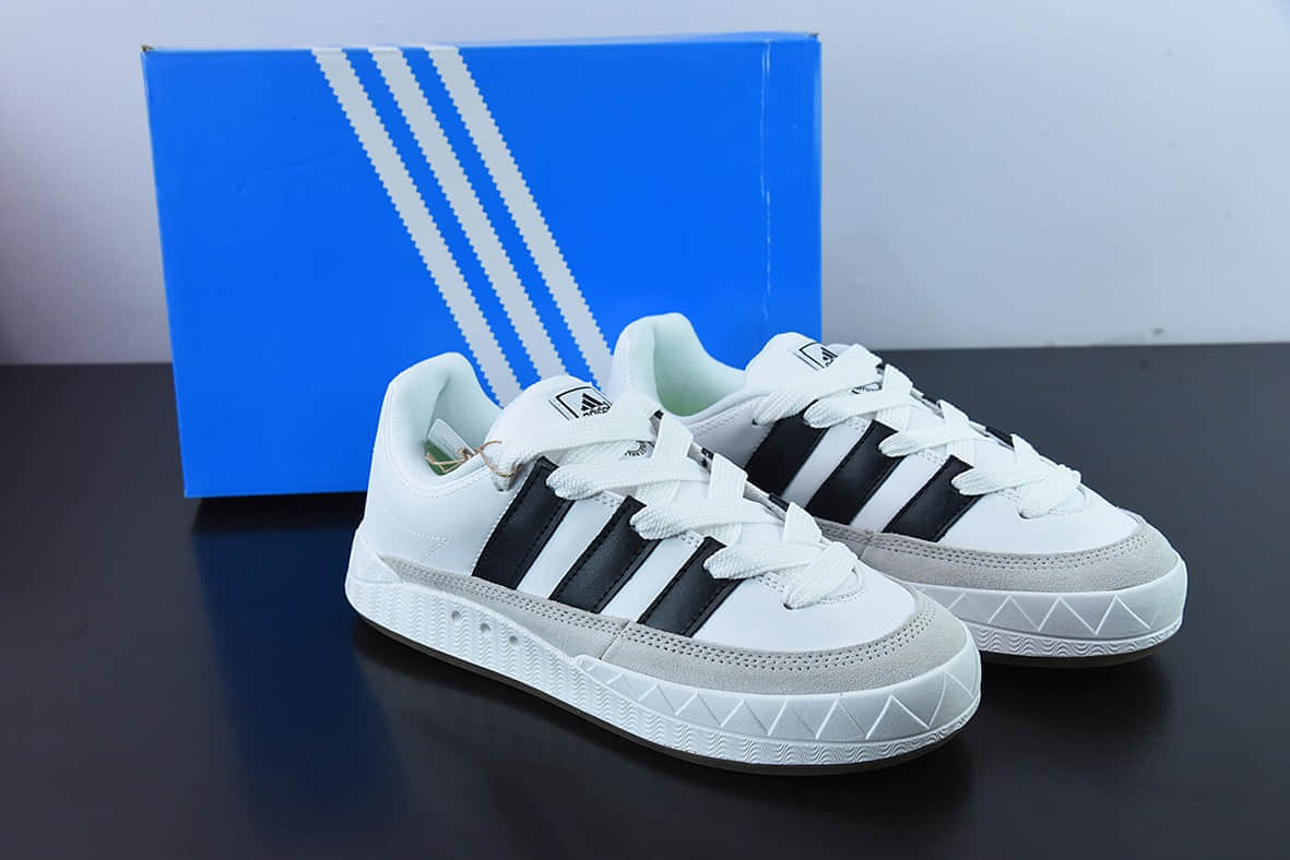 阿迪达斯Adidas Originals Adimatic LowWhiteBlackGrey马蒂奇系列白黑浅灰低帮复古鲨鱼面包鞋纯原版本 货号：DB2911