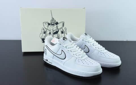 耐克Nike Air Force 1 Low 白黑高达空军一号低帮百搭休闲运动板鞋纯原版本 货号：KK1256-657