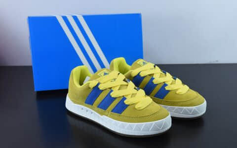 阿迪达斯Adidas Originals Adimatic LowBright Yellow马蒂奇系列黄蓝低帮鲨鱼面包鞋纯原版本 货号：GY2090