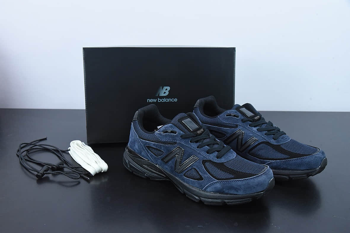 新百伦New Balance JJJJound x New Balance v4 Navy 海军蓝复古休闲跑步鞋纯原版本 货号： M990JJ4