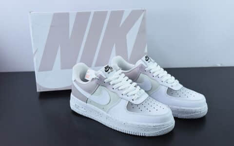 耐克Nike Air Force 1 '07 LowWhitePinkGrey白淡粉灰泼墨空军一号低帮休闲板鞋纯原版本 货号：MM6023-536