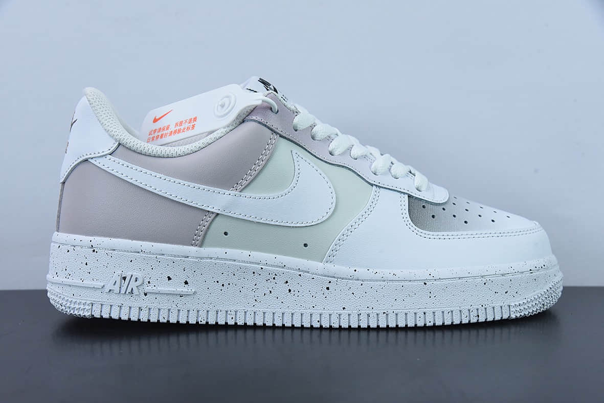 耐克Nike Air Force 1 '07 LowWhitePinkGrey白淡粉灰泼墨空军一号低帮休闲板鞋纯原版本 货号：MM6023-536