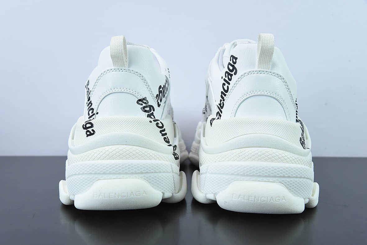 巴黎世家Balenciaga 1.0巴黎世家一代白黑字母弹幕老爹鞋纯原版本 货号：536737W2FAB9010