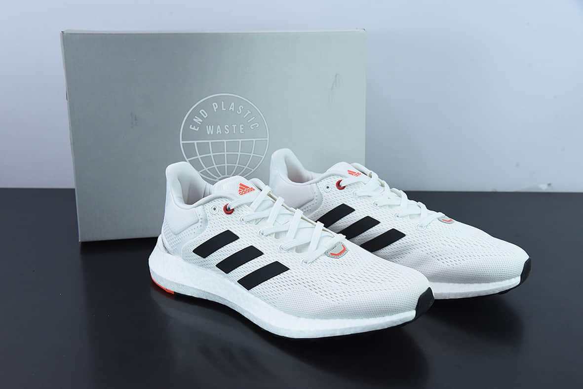 阿迪达斯Adidas Pureboost 21 PB21代黑白爆米花大底运动休闲跑步鞋纯原版本 货号：GY5099
