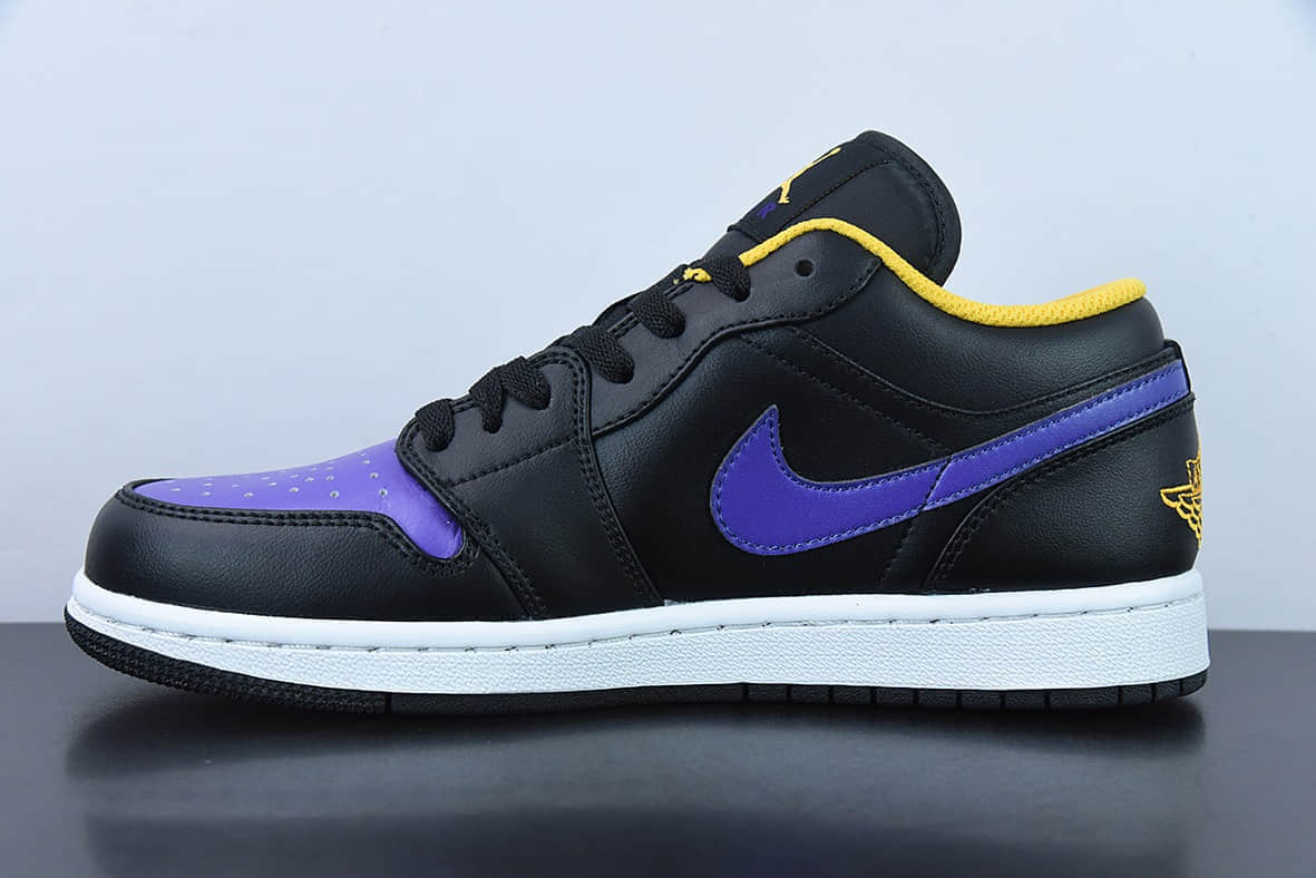 乔丹Air Jordan 1 Low Dark Concord AJ1 乔1黑蓝色低帮板鞋纯原版本 货号：553558-075