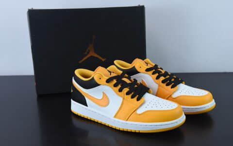 乔丹Air Jordan 1 Low TaxiAJ1黑白黄出租车低帮休闲板鞋纯原版本 货号：553558-701