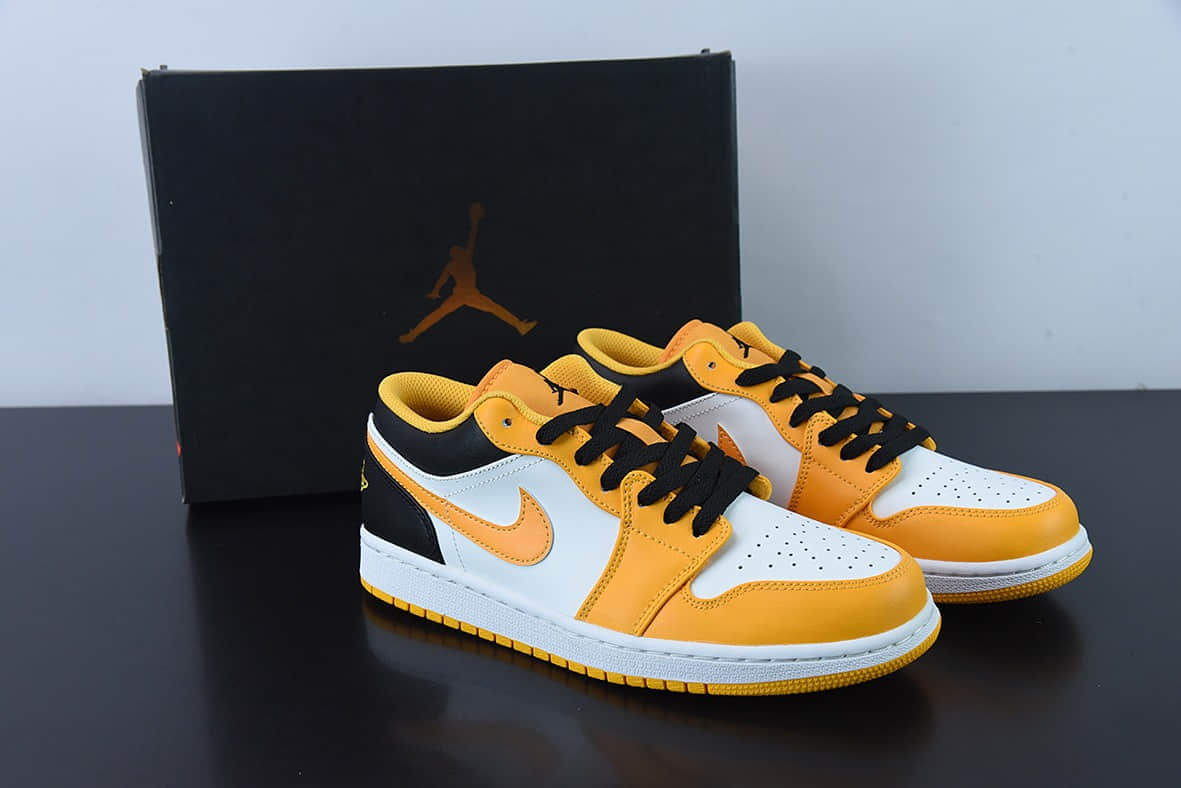 乔丹Air Jordan 1 Low TaxiAJ1黑白黄出租车低帮休闲板鞋纯原版本 货号：553558-701