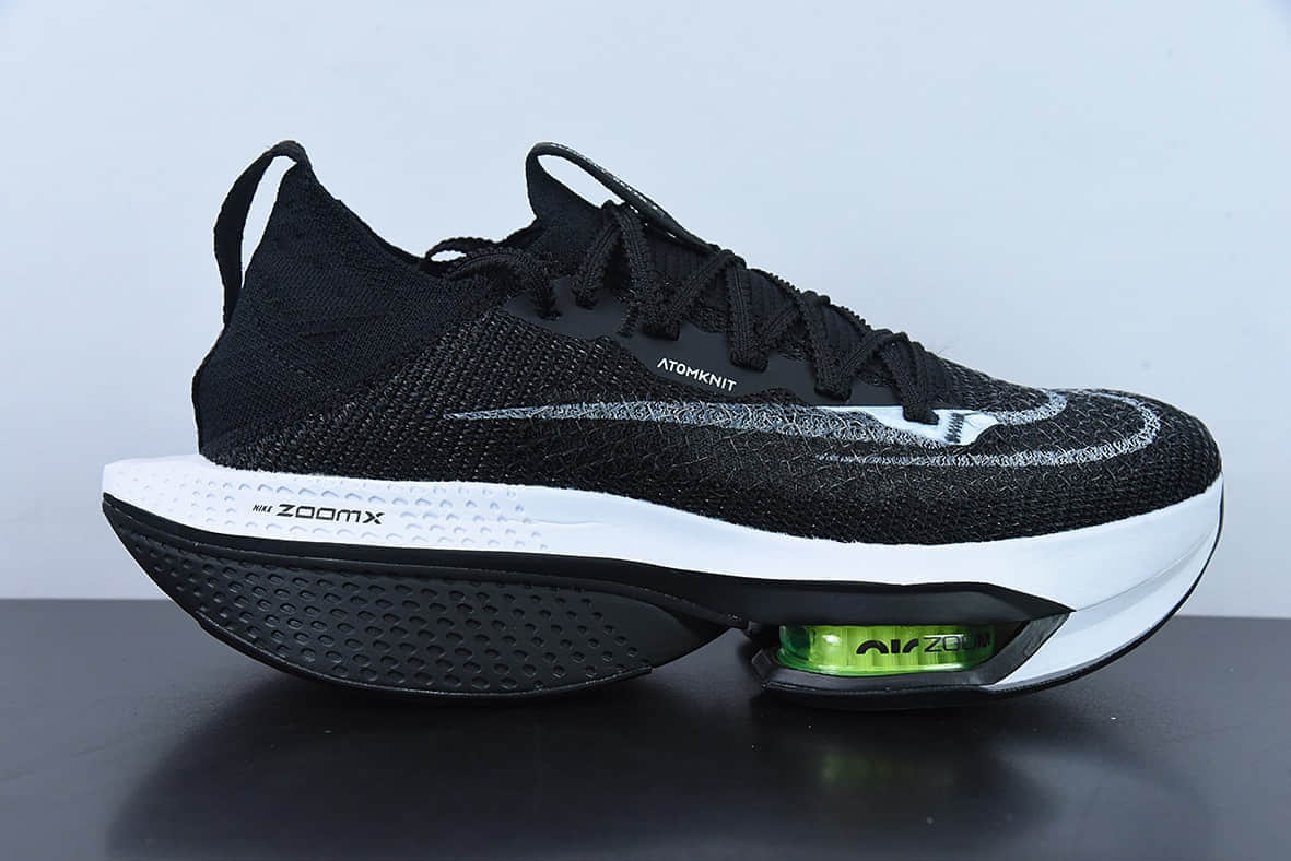 耐克Nike Air ZoomX AlphaFly NEXT% 2BlackWhite阿尔法2代系列针织黑白荧光绿马拉松气垫轻量超跑竞速运动慢跑鞋纯原版本 货号：DV9422-400