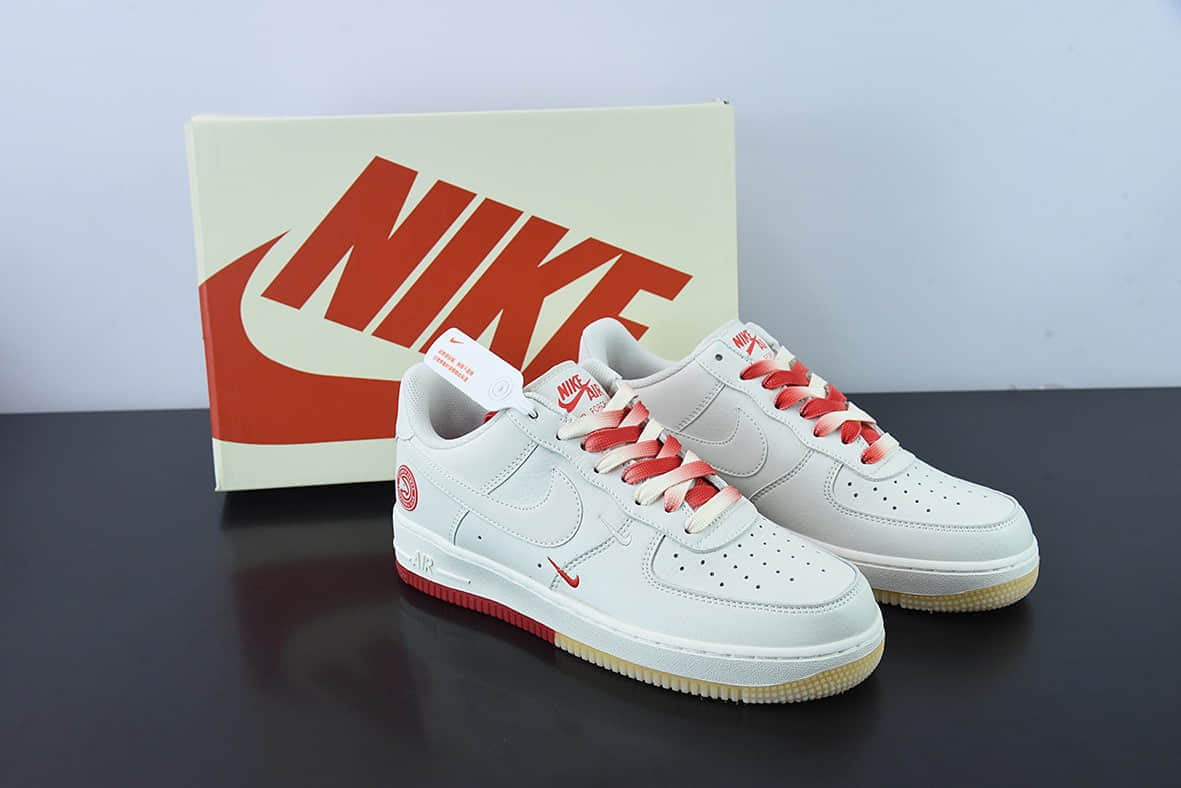 耐克Nike Air Force 1 Low '07 “米白红”亚特兰大城市限定低帮空军一号休闲板鞋纯原版本 货号：YT0288-639