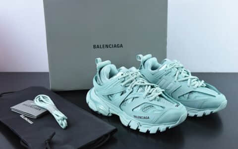 巴黎世家BALENCIAGA Track Trainers 3.0代浅薄荷绿黑复古野跑姥爹潮流百搭慢跑鞋纯原版本 货号：542023 W2LA2 4010