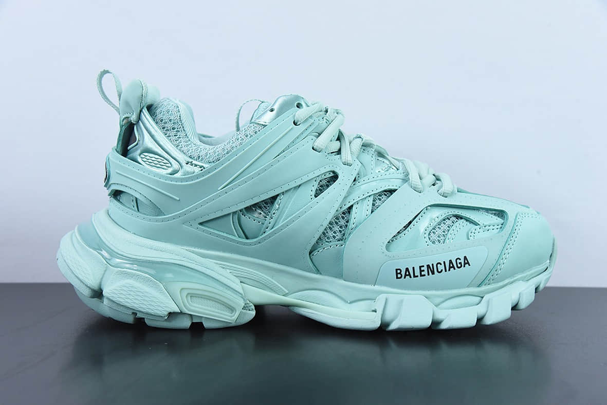 巴黎世家BALENCIAGA Track Trainers 3.0代浅薄荷绿黑复古野跑姥爹潮流百搭慢跑鞋纯原版本 货号：542023 W2LA2 4010