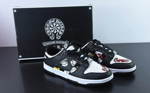 耐克Nike SB Dunk Low 黑白熊猫涂鸦低帮休闲滑板鞋纯原版本 货号：DD1391-100