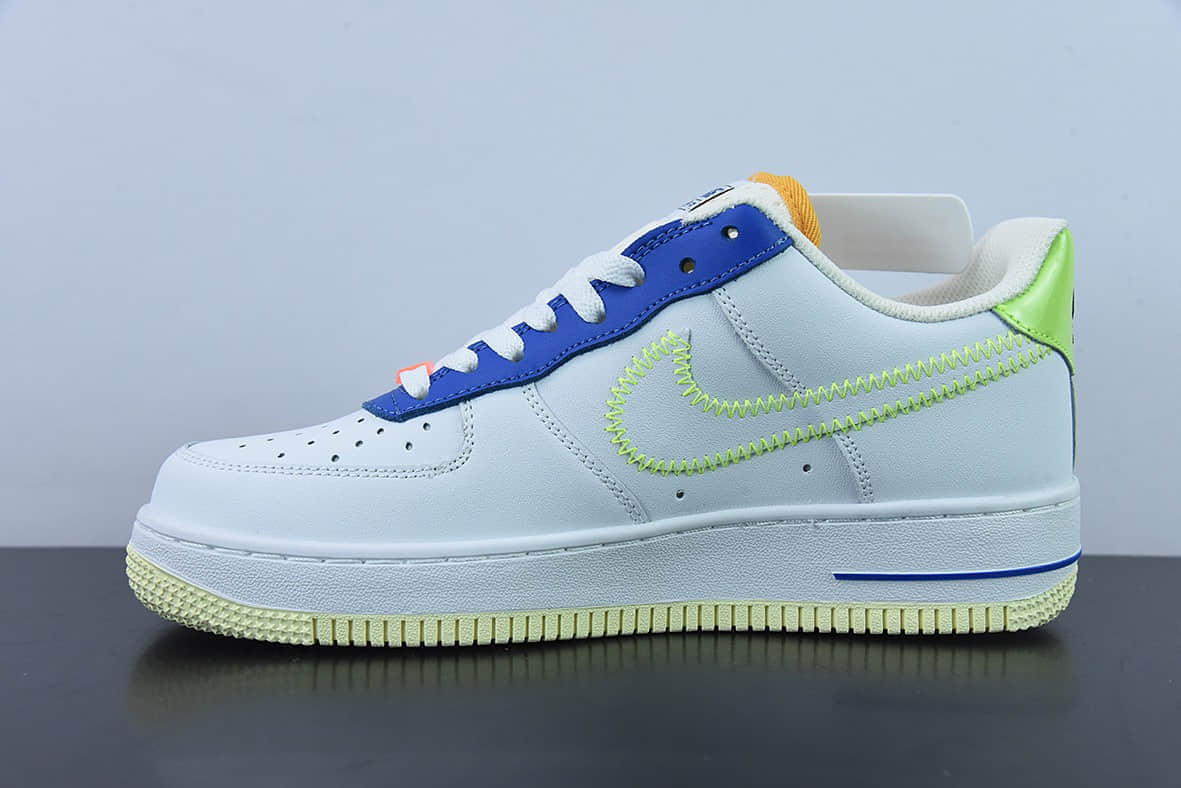 耐克Nike Air Force 1 Low GS Player One 白蓝绿空军一号低帮休闲板鞋纯原版本 货号：FB1393-111