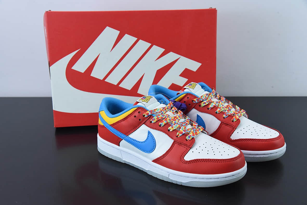 耐克Nike LeBron James x Nk Dunk Low Fruity Pebbles 水果麦片詹姆斯联名SB低帮运动休闲板鞋纯原版本 货号：DH8009-600