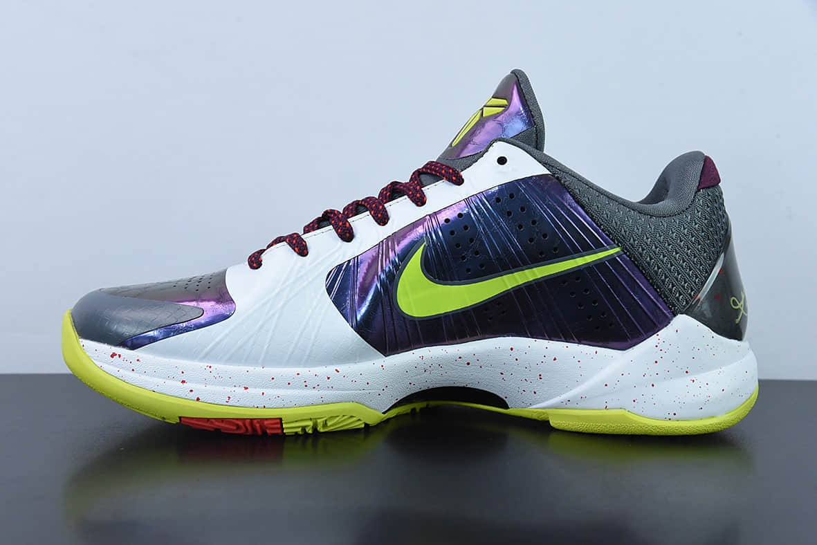 科比Kobe Zoom Kobe 5 ZK5小丑白紫绿科比5代篮球鞋纯原版本 货号：CD4991-100