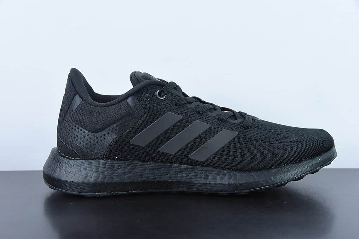 阿迪达斯Adidas Pureboost 21 PB21代纯黑色爆米花大底运动休闲跑步鞋纯原版本 货号：GY5095