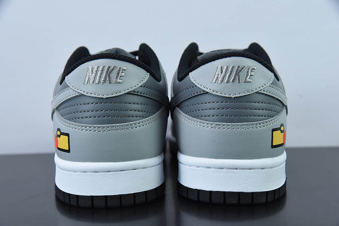 耐克Nike SB Dunk Low 黑灰摄影机电玩像素 By You定制配色低帮滑板鞋纯原版本 货号：DD8066-168