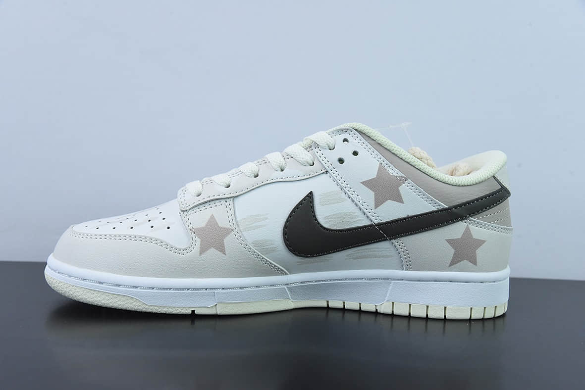 耐克Nike Dunk Low “Coconut Mik”520米白五角星定制配色低帮休闲滑板鞋纯原版本 货号：DD8052-116