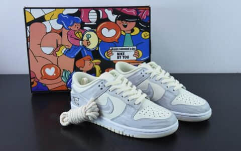 耐克Nike Dunk Low Retro “Coconut Milk”520主题定制解构 Vibe风灰白做旧纸飞机旅行涂鸦低帮板鞋纯原版本 货号：NB2206-218