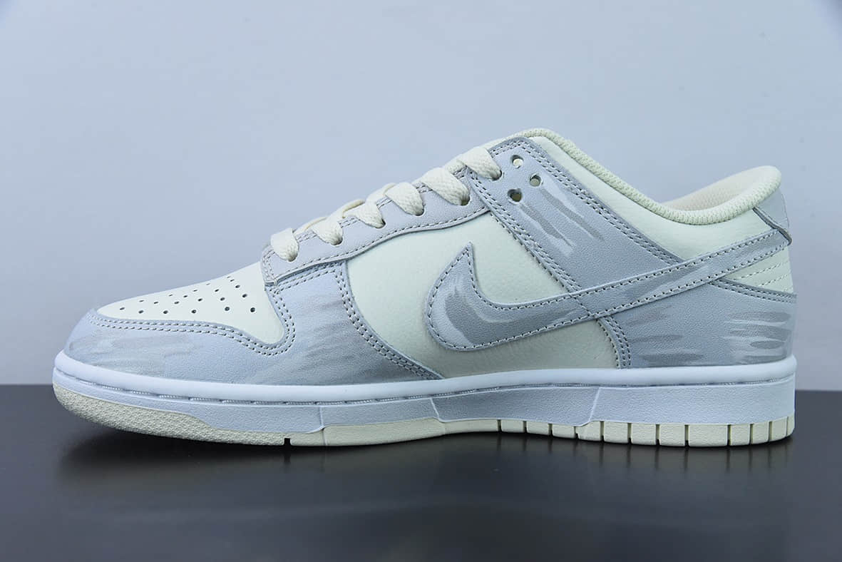 耐克Nike Dunk Low Retro “Coconut Milk”520主题定制解构 Vibe风灰白做旧纸飞机旅行涂鸦低帮板鞋纯原版本 货号：NB2206-218