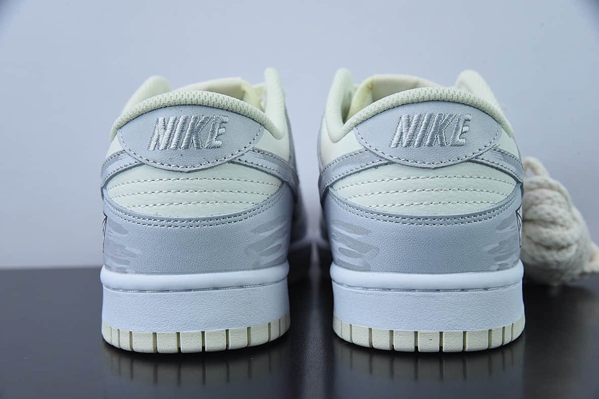 耐克Nike Dunk Low Retro “Coconut Milk”520主题定制解构 Vibe风灰白做旧纸飞机旅行涂鸦低帮板鞋纯原版本 货号：NB2206-218