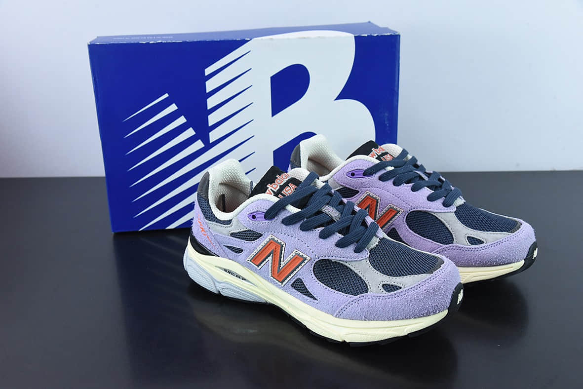 新百伦New Balance NB990系列浅紫高端美产复古休闲跑步鞋纯原版本 货号：M990TD3