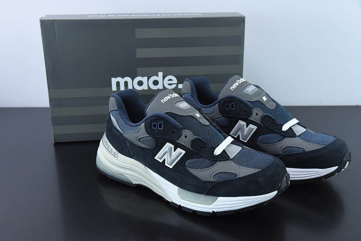 新百伦New Balance NB992总统海军蓝复古慢跑鞋纯原版本 货号：M992GG