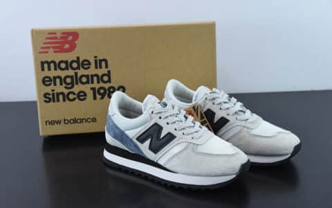 新百伦New Balance MADE UK 730系列浅灰黑雾蓝低帮复古休闲运动慢跑鞋纯原版本 货号：M730GWK