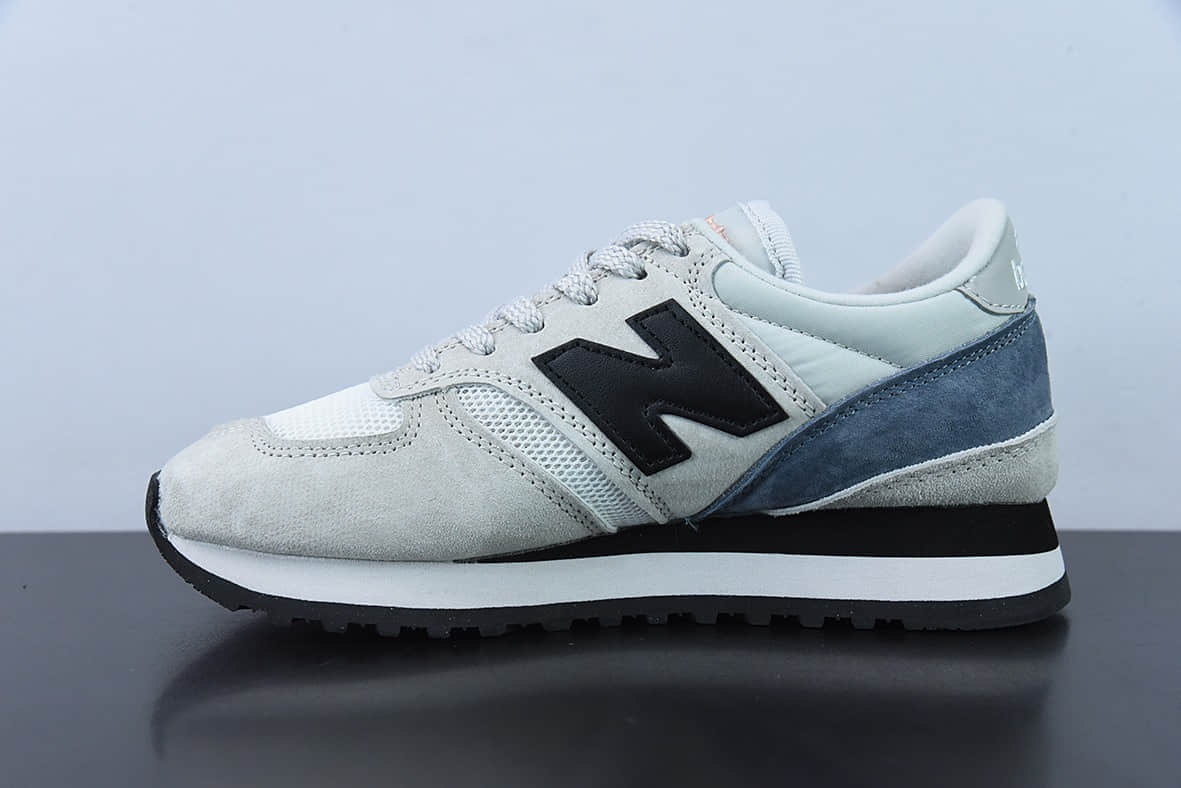 新百伦New Balance MADE UK 730系列浅灰黑雾蓝低帮复古休闲运动慢跑鞋纯原版本 货号：M730GWK